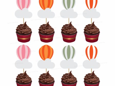 Hot Air Theme Girl Cup Colourfull Cake Topper Hot on Sale