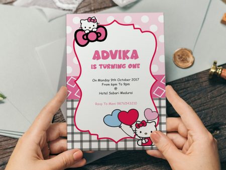 Hello Kitty Theme Personalized Invite Online Sale