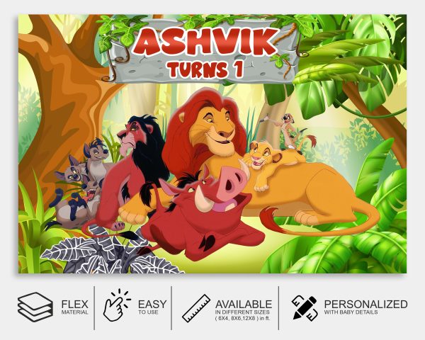 Lion King Theme Personalized Backdrop Online now