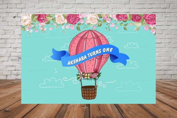 Hot Air Theme Girl Personalized Backdrop For Discount