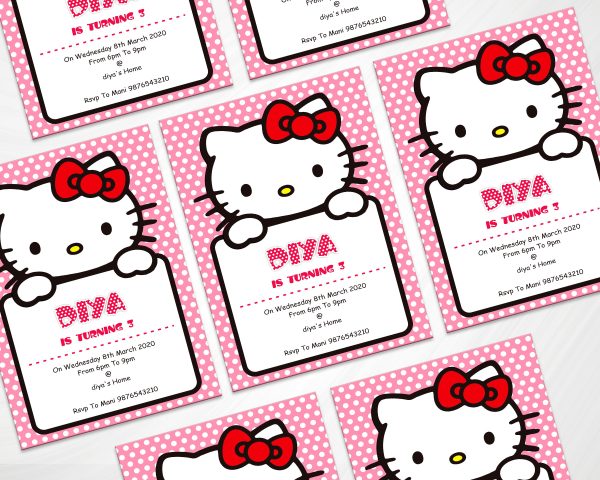 Hello Kitty Theme Customized Invite on Sale