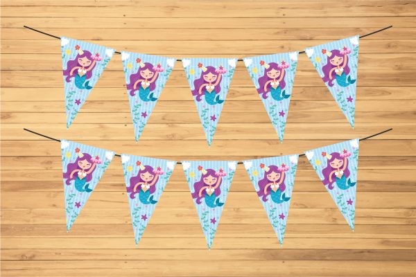 Mermaid Theme photo Flag Hanging For Sale