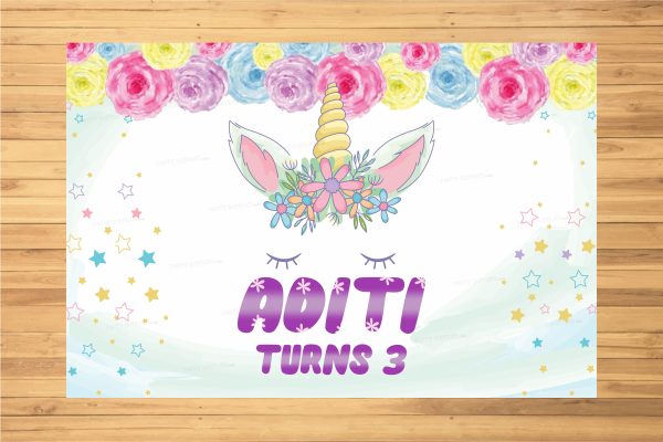 Unicorn Theme Personalized Backdrop on Sale