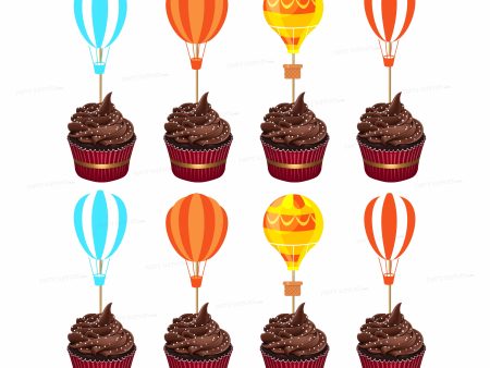 Hot Air Theme Girl Cup Cake Topper Online