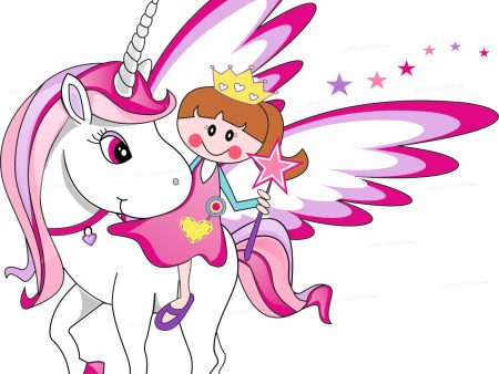 Unicorn Theme Girl and Horse Cutout For Cheap