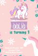 Unicorn Theme Customized Invite Online Hot Sale