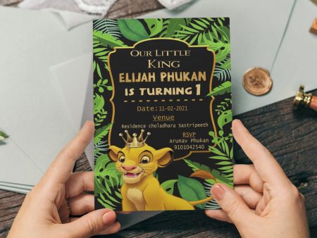 Lion King Theme Customized Invite For Sale