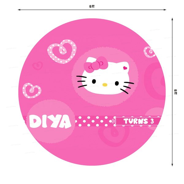 Hello Kitty Theme with Baby Name Backdrop Sale