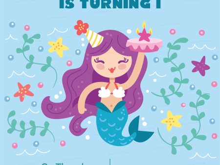 Mermaid Theme Personalized Invite Online