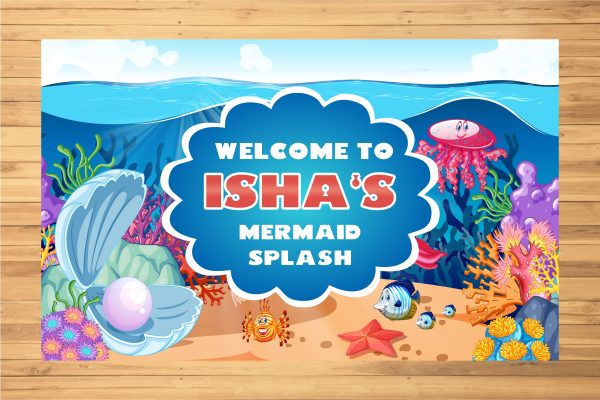 Mermaid Theme Customized Welcome Board For Discount