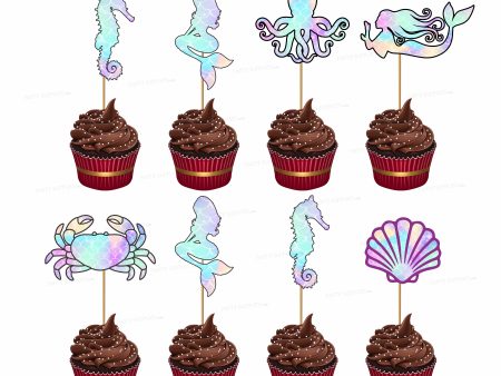 Mermaid Theme Cup Cake Topper Sale