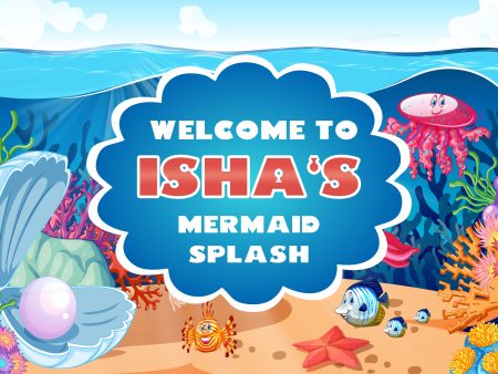 Mermaid Theme Customized Welcome Board For Discount