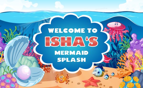 Mermaid Theme Customized Welcome Board For Discount