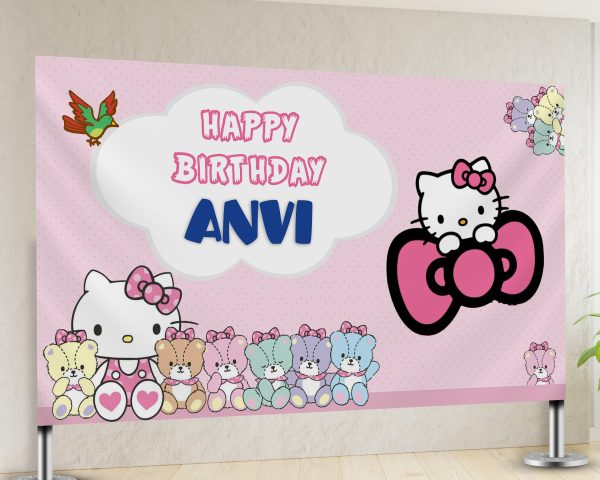 Hello Kitty Theme Personalized Backdrop Supply