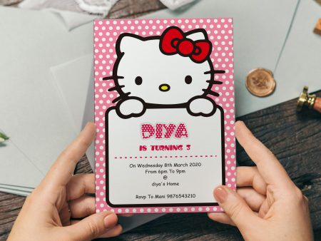 Hello Kitty Theme Customized Invite on Sale