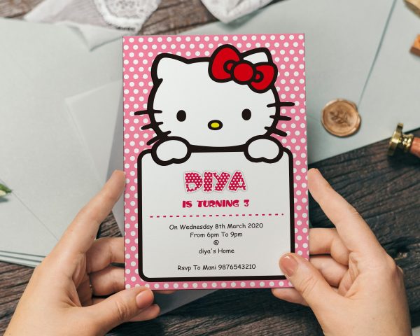 Hello Kitty Theme Customized Invite on Sale