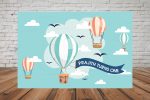 Hot Air Theme Boy Personalized Backdrop For Discount