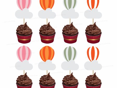 Hot Air Theme Boy Cup Balloons Cake Topper Cheap