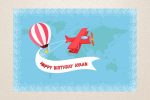 Aeroplane Theme Customized Backdrop Online